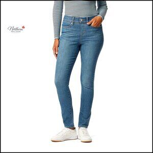 Pull-On Skinny Jeans with Stretch Elastic Waist Tummy Panel